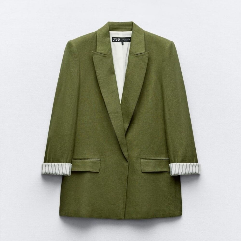 Zara NWT Linen Jacket XS